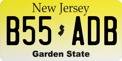 NJ license plate B55ADB