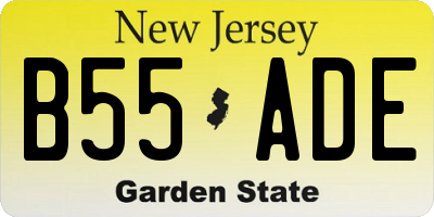 NJ license plate B55ADE