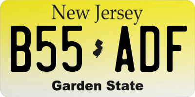 NJ license plate B55ADF