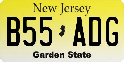 NJ license plate B55ADG
