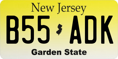 NJ license plate B55ADK