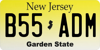 NJ license plate B55ADM