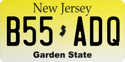NJ license plate B55ADQ