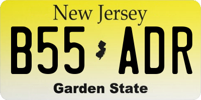 NJ license plate B55ADR