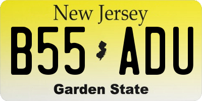 NJ license plate B55ADU