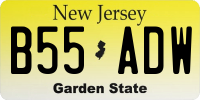 NJ license plate B55ADW