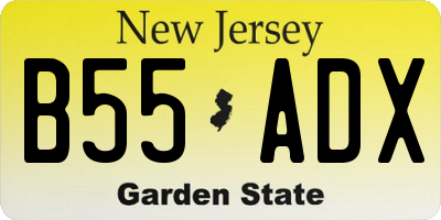 NJ license plate B55ADX