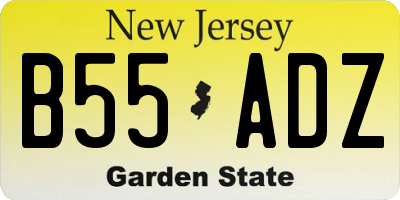 NJ license plate B55ADZ