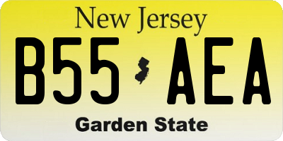 NJ license plate B55AEA
