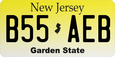 NJ license plate B55AEB