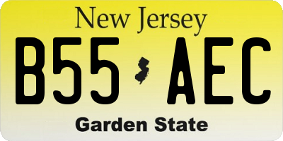 NJ license plate B55AEC