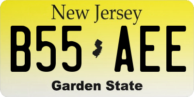 NJ license plate B55AEE