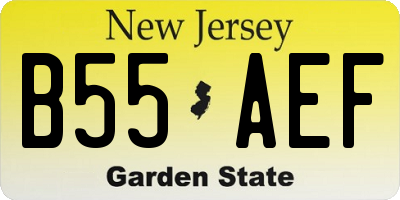 NJ license plate B55AEF
