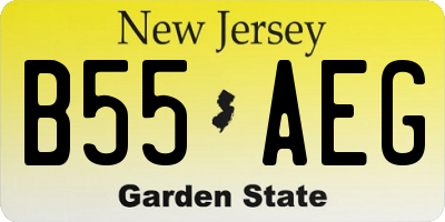 NJ license plate B55AEG