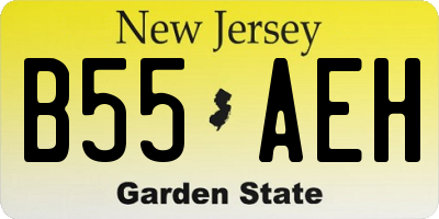 NJ license plate B55AEH