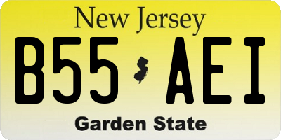 NJ license plate B55AEI