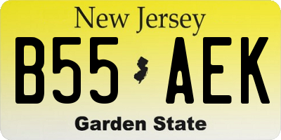 NJ license plate B55AEK