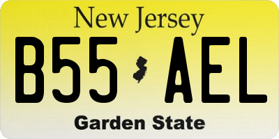 NJ license plate B55AEL
