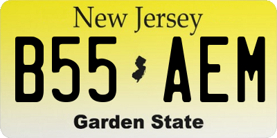 NJ license plate B55AEM
