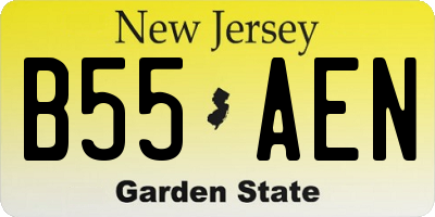 NJ license plate B55AEN