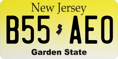 NJ license plate B55AEO