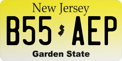 NJ license plate B55AEP