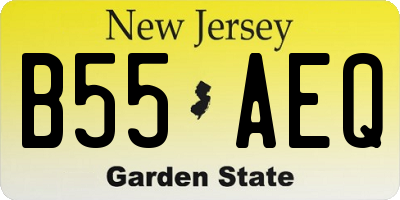 NJ license plate B55AEQ