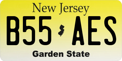 NJ license plate B55AES