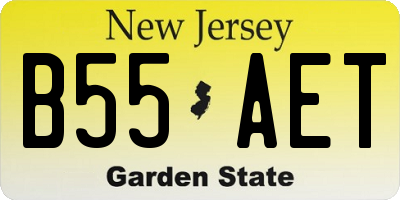 NJ license plate B55AET