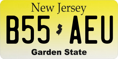 NJ license plate B55AEU