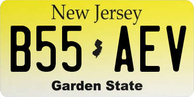 NJ license plate B55AEV