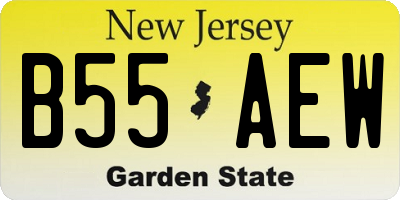 NJ license plate B55AEW