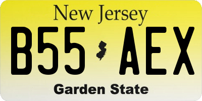 NJ license plate B55AEX