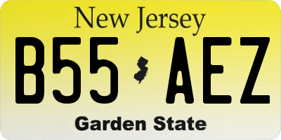 NJ license plate B55AEZ