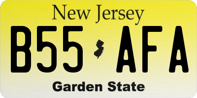 NJ license plate B55AFA
