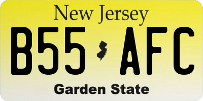 NJ license plate B55AFC