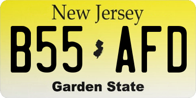 NJ license plate B55AFD