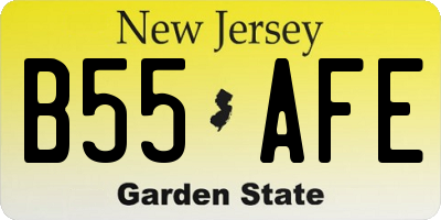 NJ license plate B55AFE