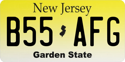 NJ license plate B55AFG