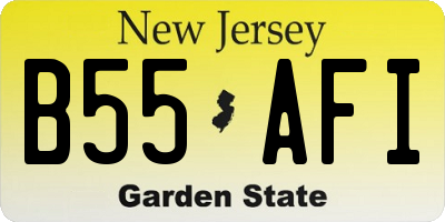 NJ license plate B55AFI