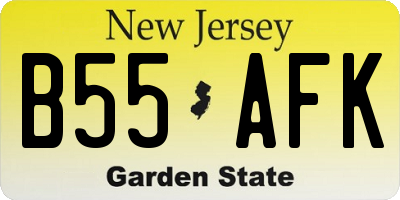 NJ license plate B55AFK