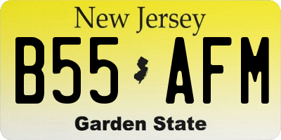 NJ license plate B55AFM
