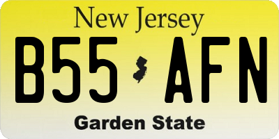 NJ license plate B55AFN