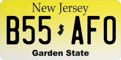 NJ license plate B55AFO