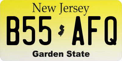 NJ license plate B55AFQ