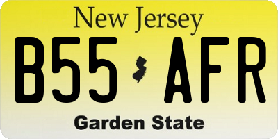 NJ license plate B55AFR
