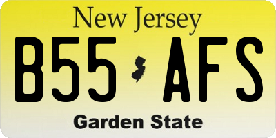 NJ license plate B55AFS