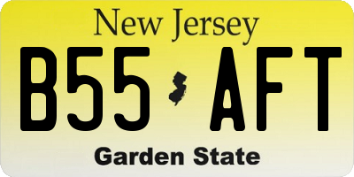 NJ license plate B55AFT