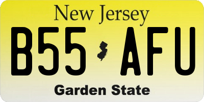 NJ license plate B55AFU