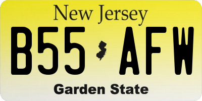 NJ license plate B55AFW